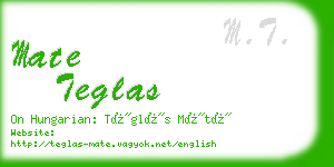 mate teglas business card